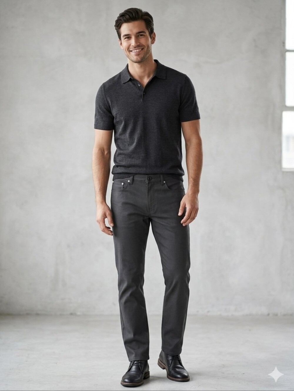 Calvin Klein Charcoal Grey Straight Leg Pants - Size